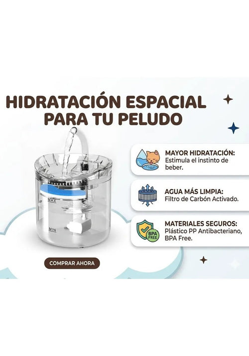 Fuente de Agua Transparente 1.6 L